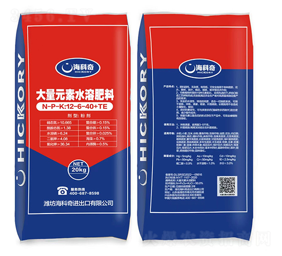 高鉀型大量元素水溶肥料12-6-40+TE-海科奇